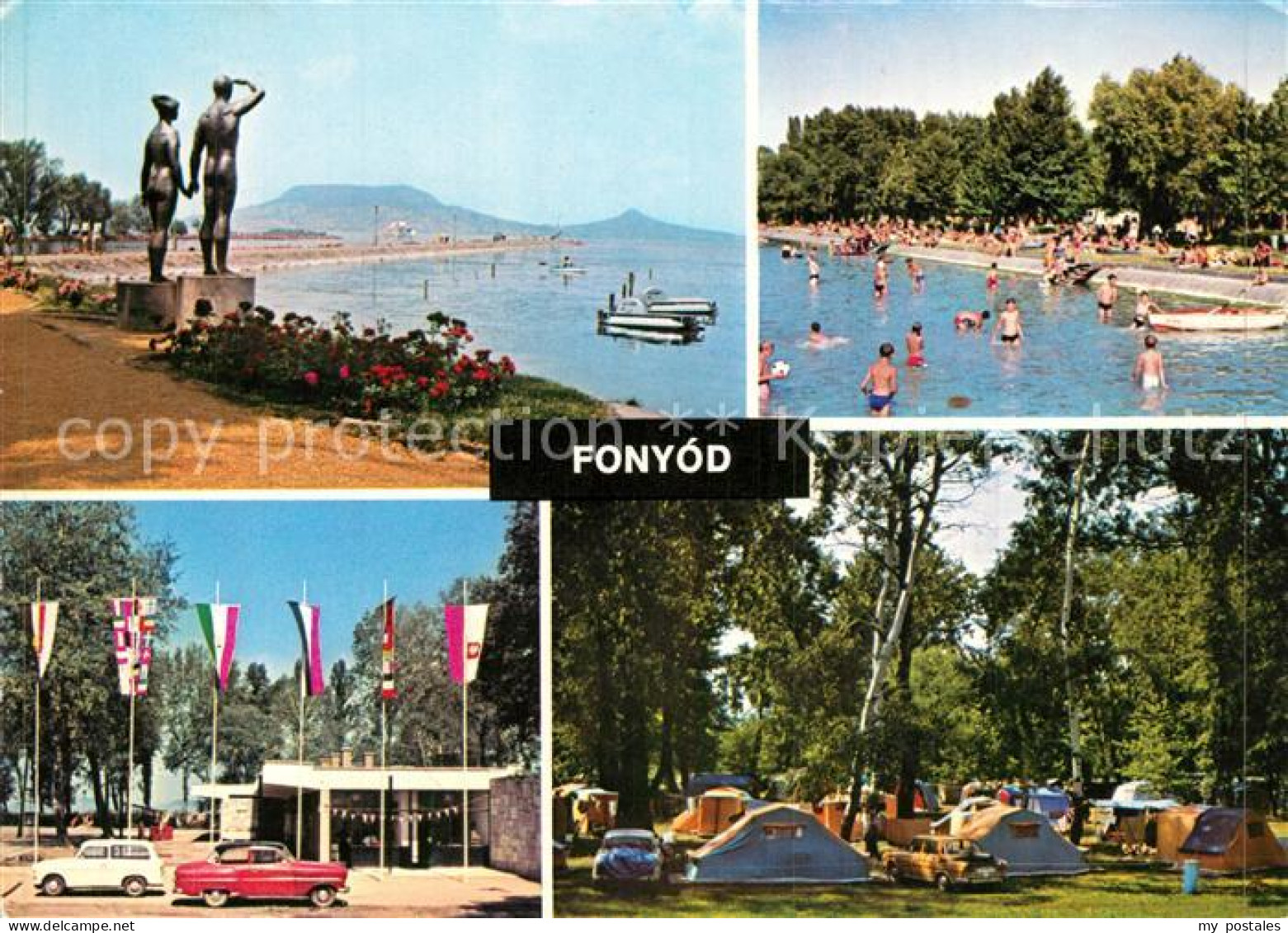 Fonyod Statuen Denkmal Badestrand Campingplatz