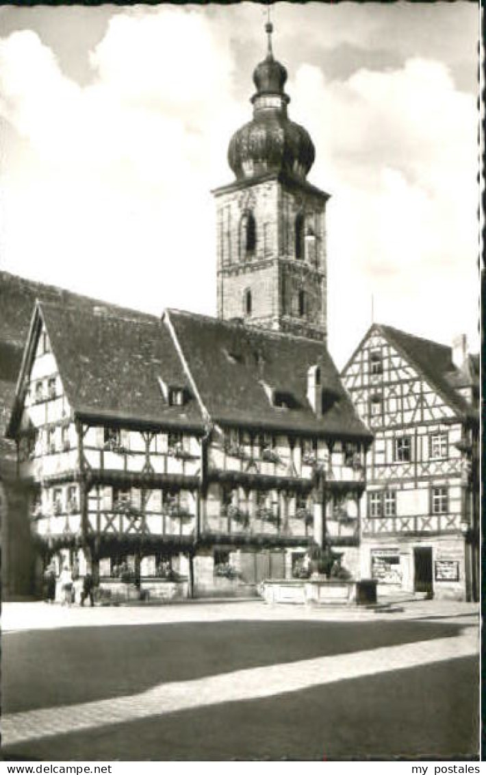 Forchheim Oberfranken Forchheim Rathausplatz ungelaufen ca. 1955