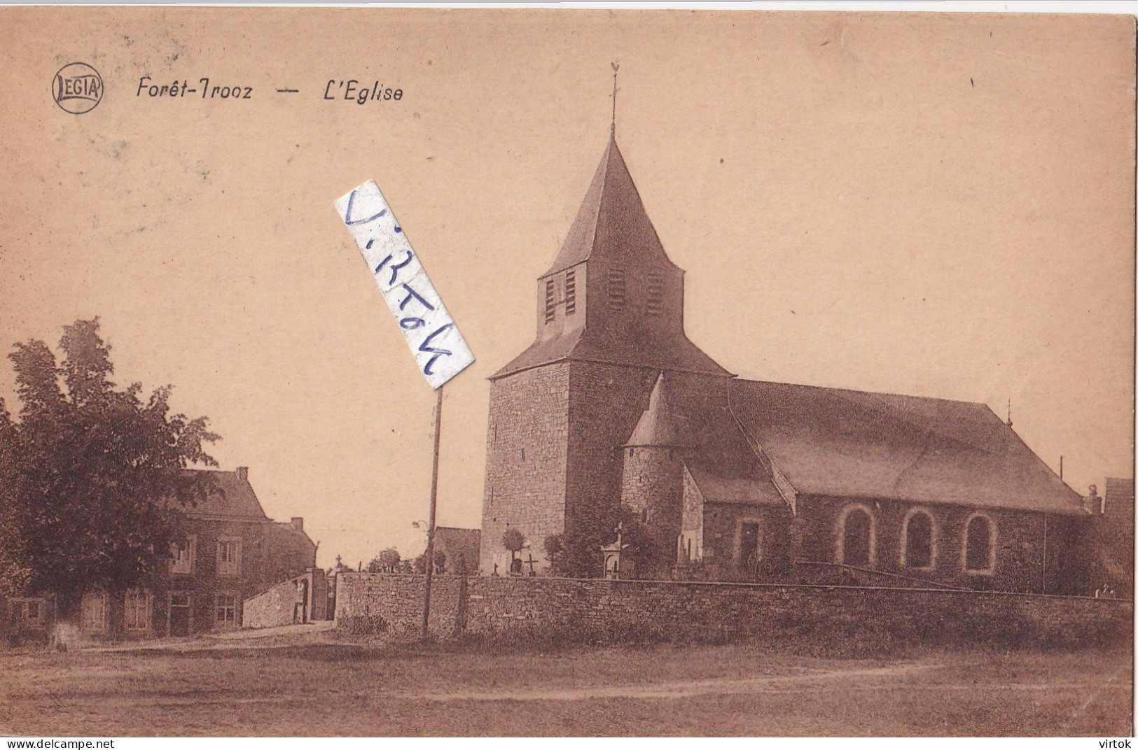 Foret-Trooz :  L'eglise  ( ecrit avec timbre )