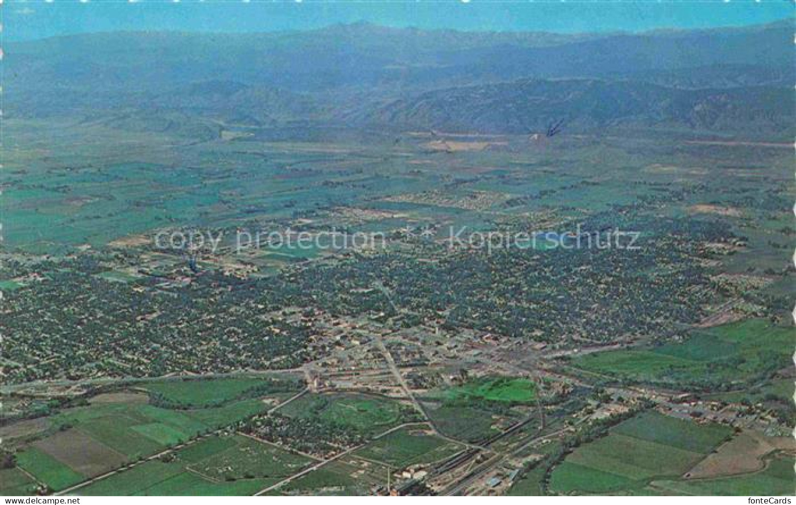 Fort Collins Colorado USA Aerial view with Longs Peak in the background