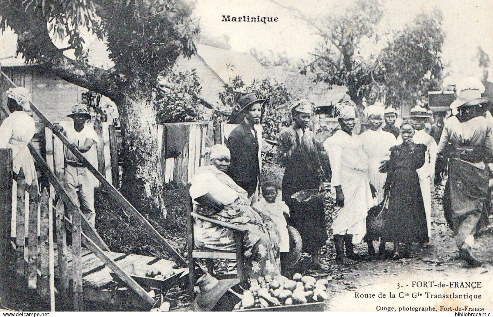 FORT DE FRANCE route de la compagnie generale transatlantique (parfait etat)