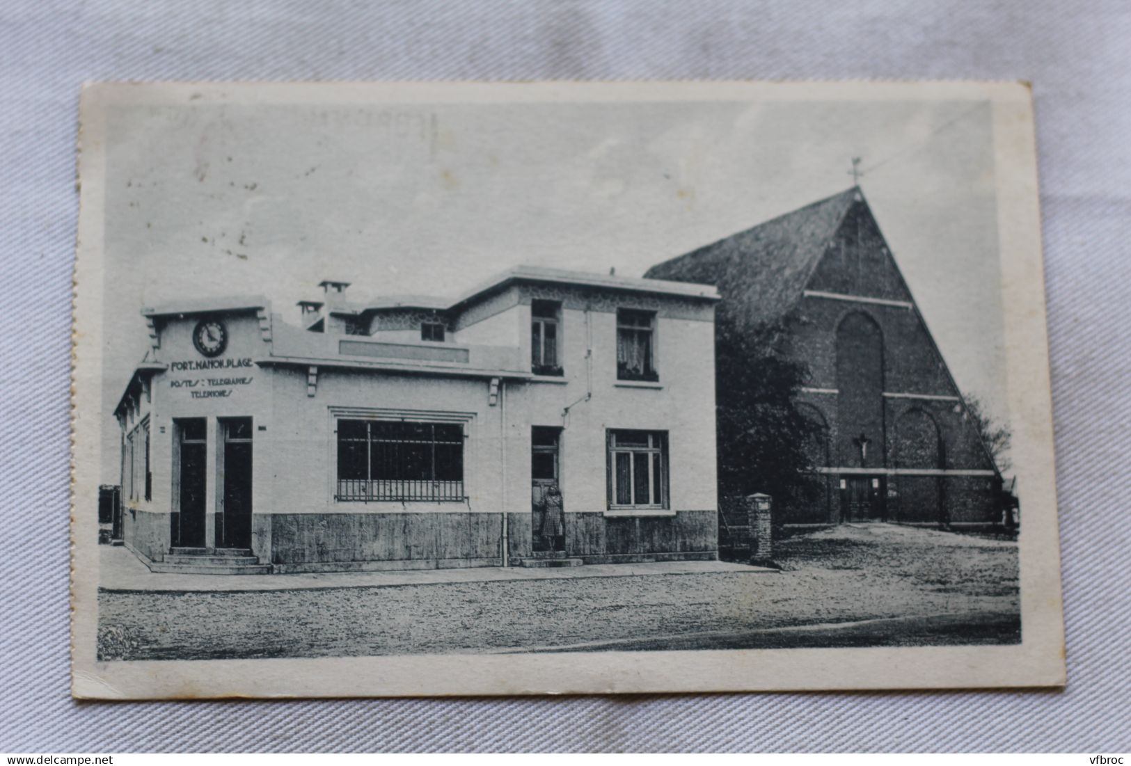 Fort Mahon plage, la poste et l'église, Somme 80