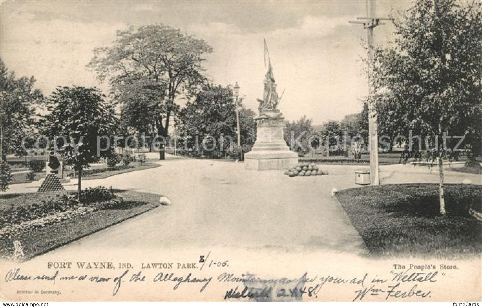 Fort Wayne Lawton Park Denkmal People Store