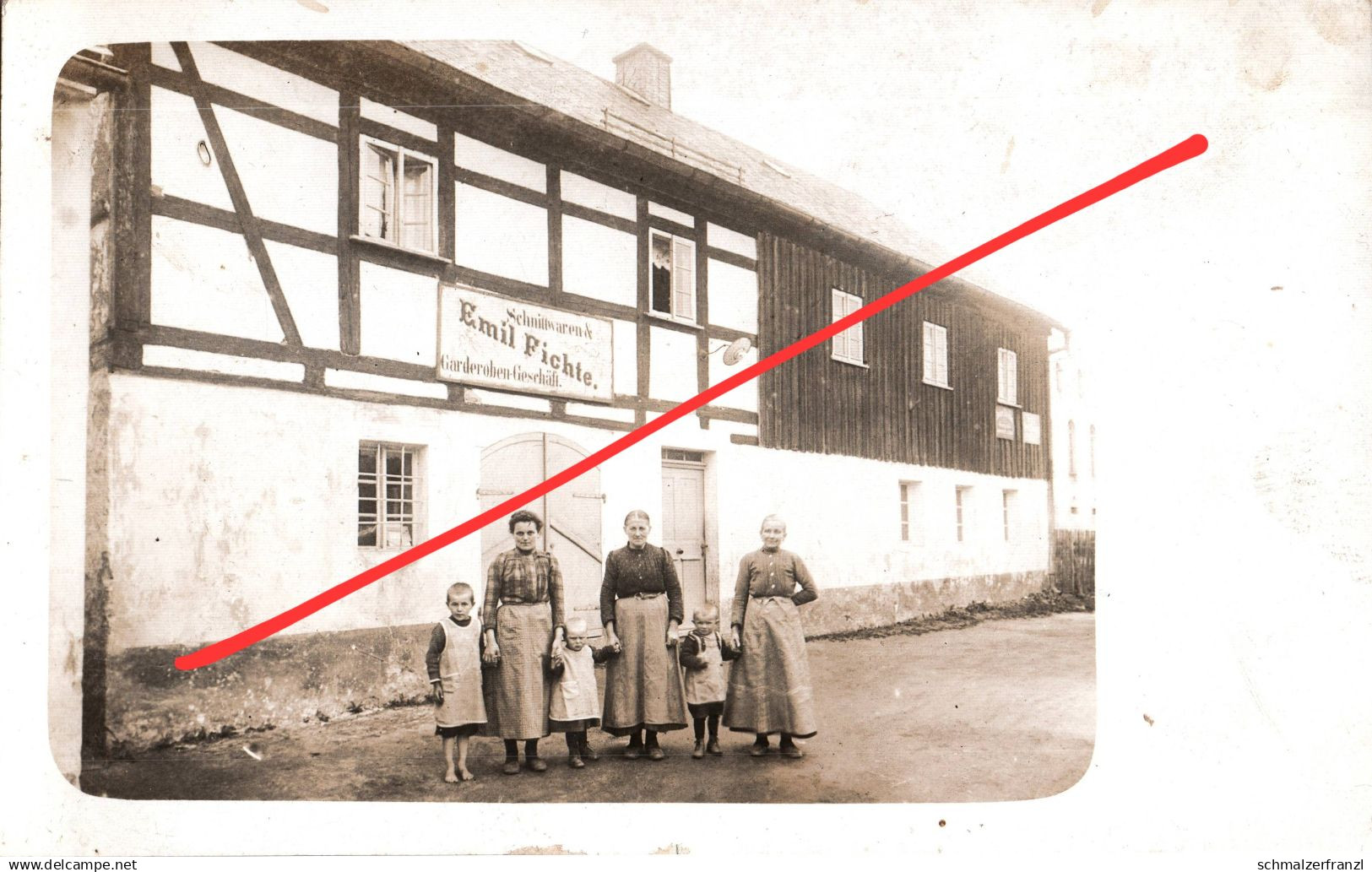 Foto AK Frankenthal Laden Geschäft Emil Fichte a Großharthau Bretnig Hauswalde Rammenau Großröhrsdorf Bischofswerda