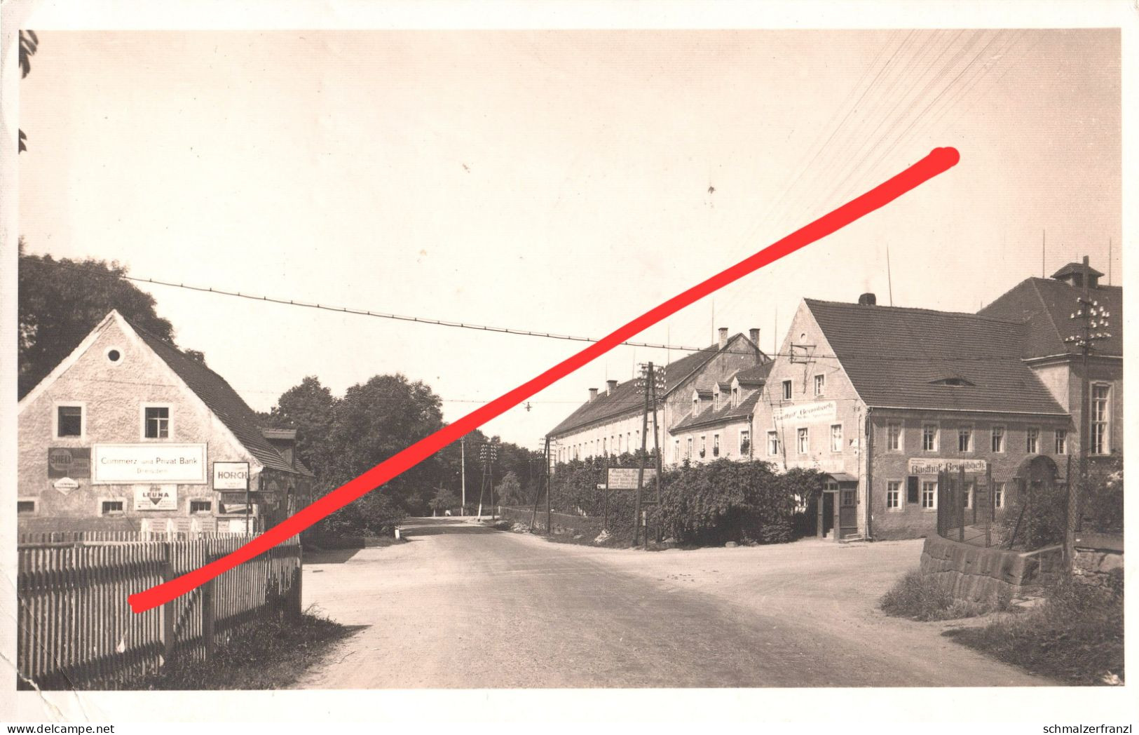 Foto AK Gasthof Grumbach Bank Tharandt Fördergersdorf Pohrsdorf Herzogswalde Wilsdruff Freital Mohorn Keßelsdorf Dresden