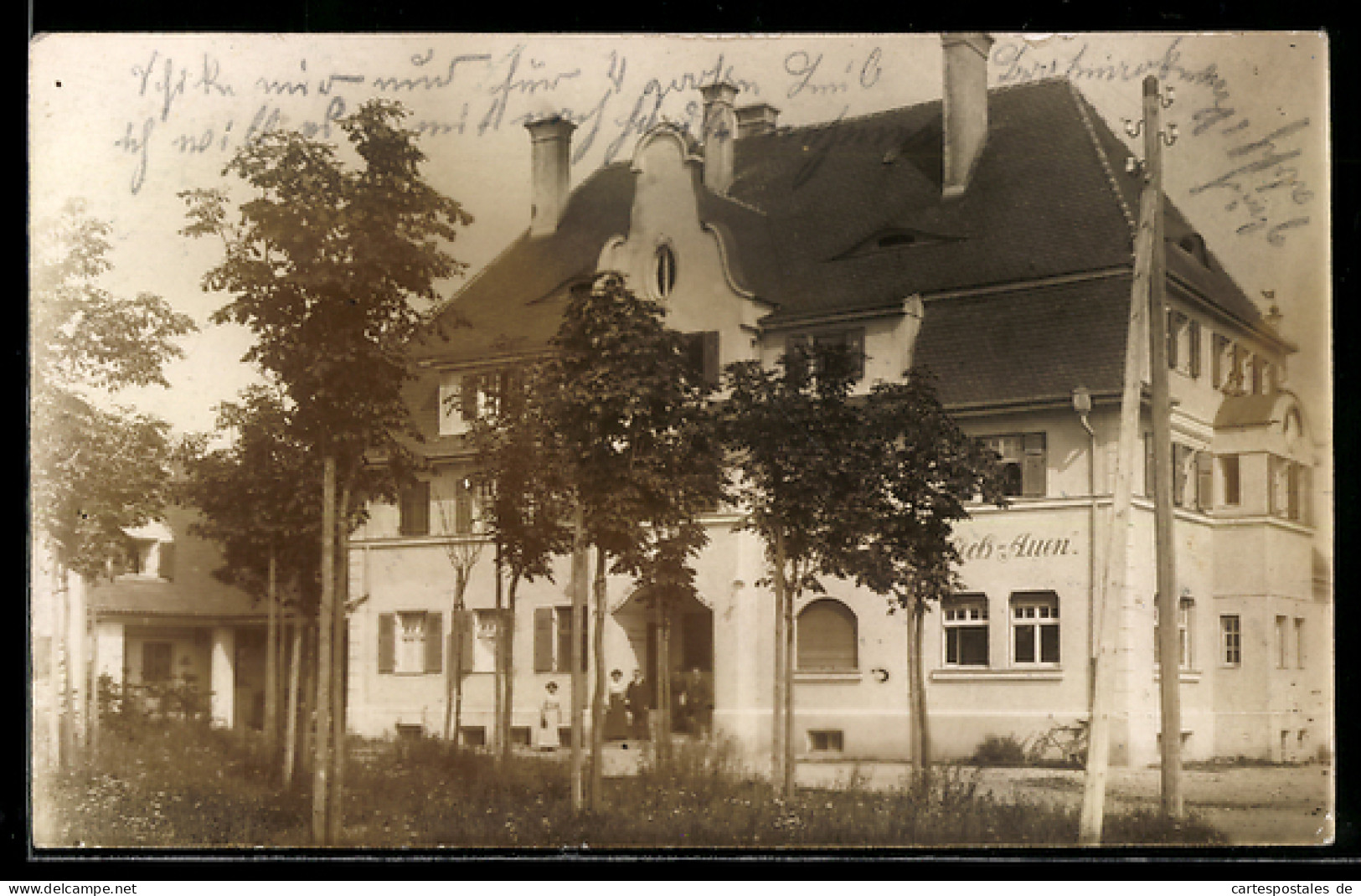Foto-AK Gersthofen, Gasthaus Lech-Auen