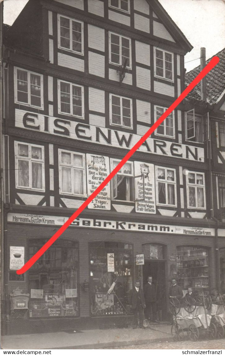 Foto AK Peine ? Eisenwaren Laden Geschäft Hermann Gustav Kramm Cramm a Ilsede Ölsburg Braunschweig Hannover Magdeburg