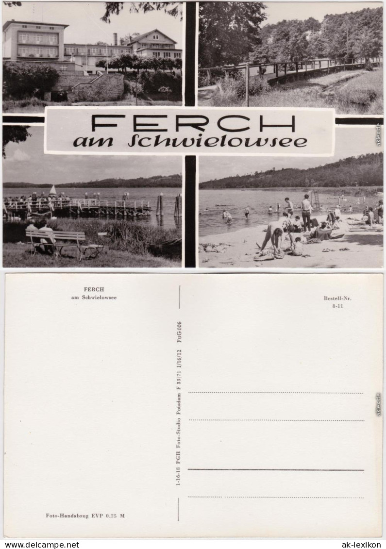 Foto Ansichtskarte  Ferch Schwielowsee Strand und Umland 1971
