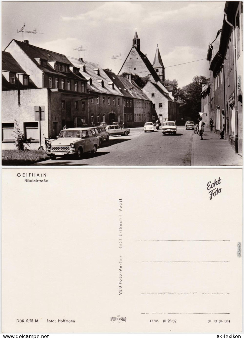 Foto Ansichtskarte Geithain Nikolaistraße 1985