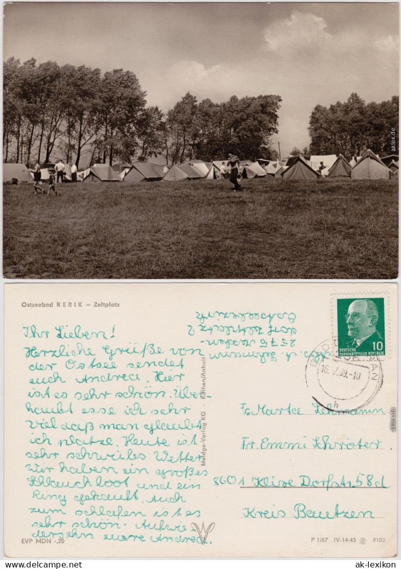 Foto Ansichtskarte Meschendorf Rerik Zeltplatz 1967
