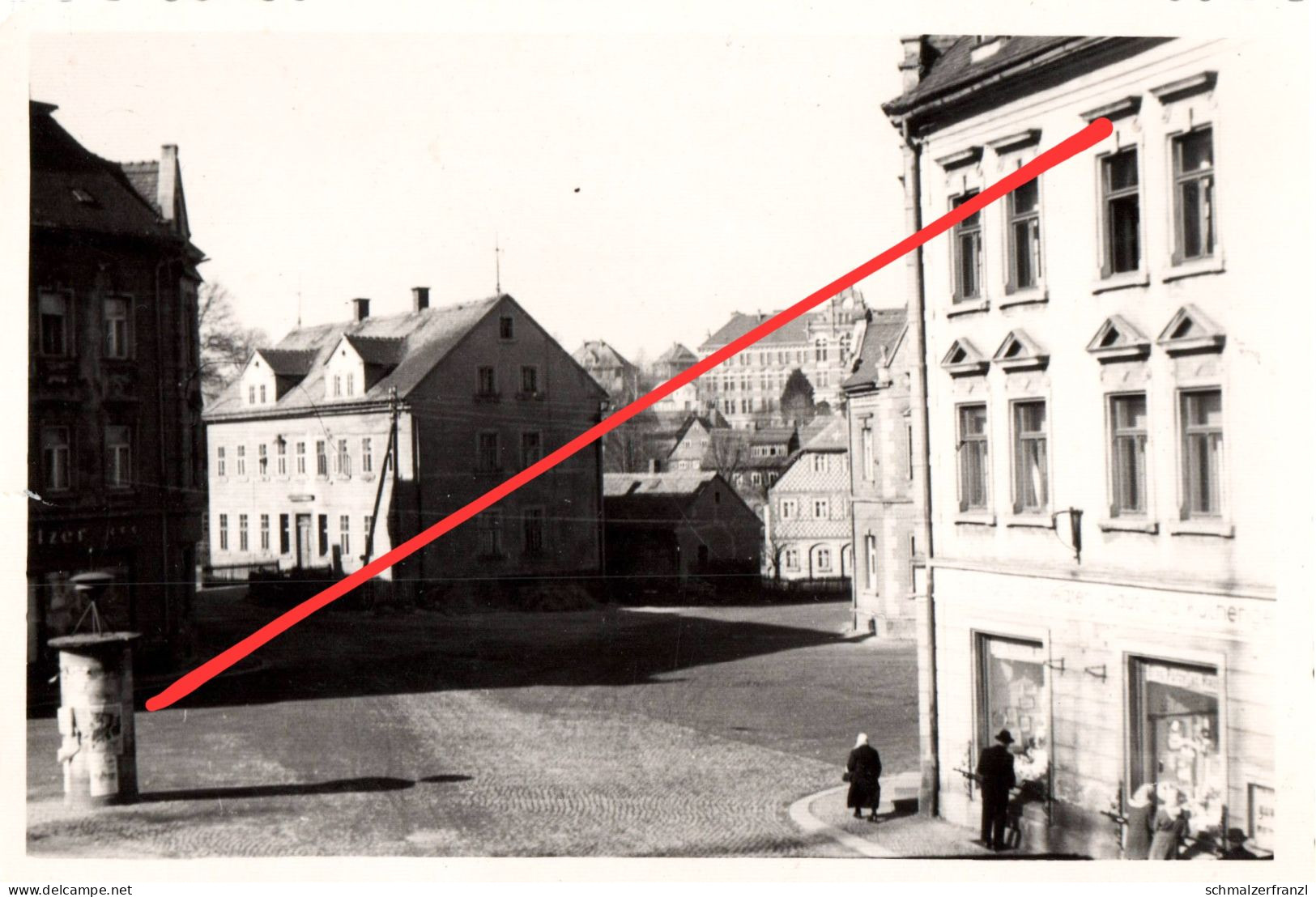 Foto Ebersbach Markt Marktplatz Laden Geschäft a Bahnhofstraße Marktstraße Schulstraße Neugersdorf Löbau Zittau DDR