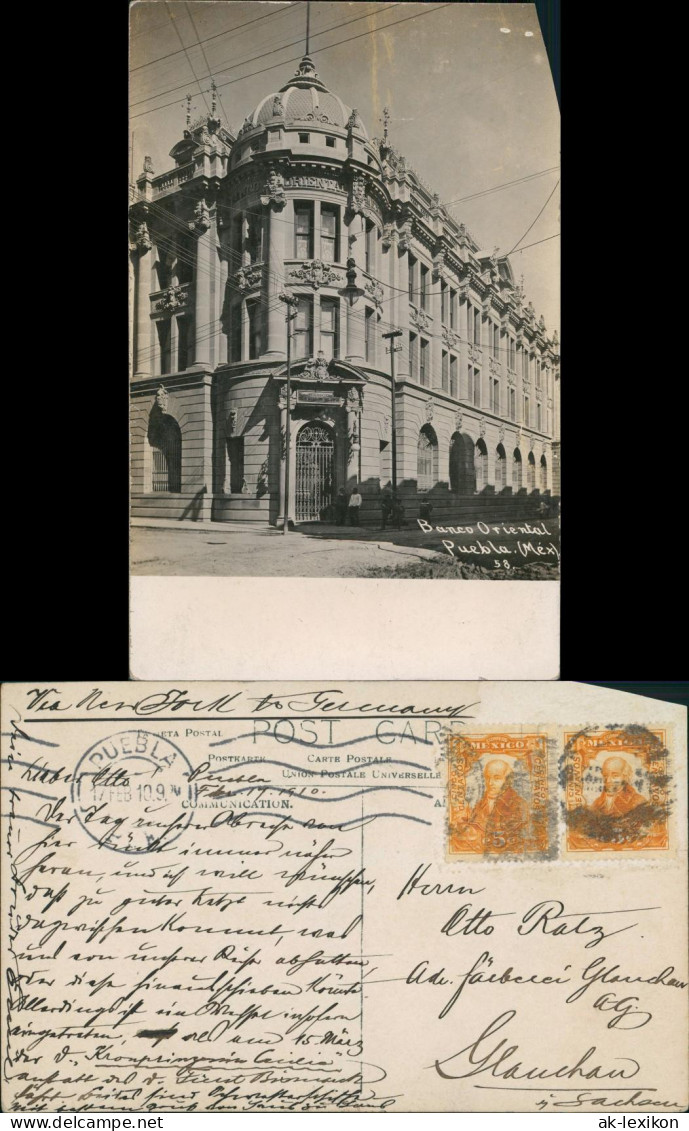 Foto Puebla (Mexico) Banco Oriental Mexiko 1910 Privatfoto