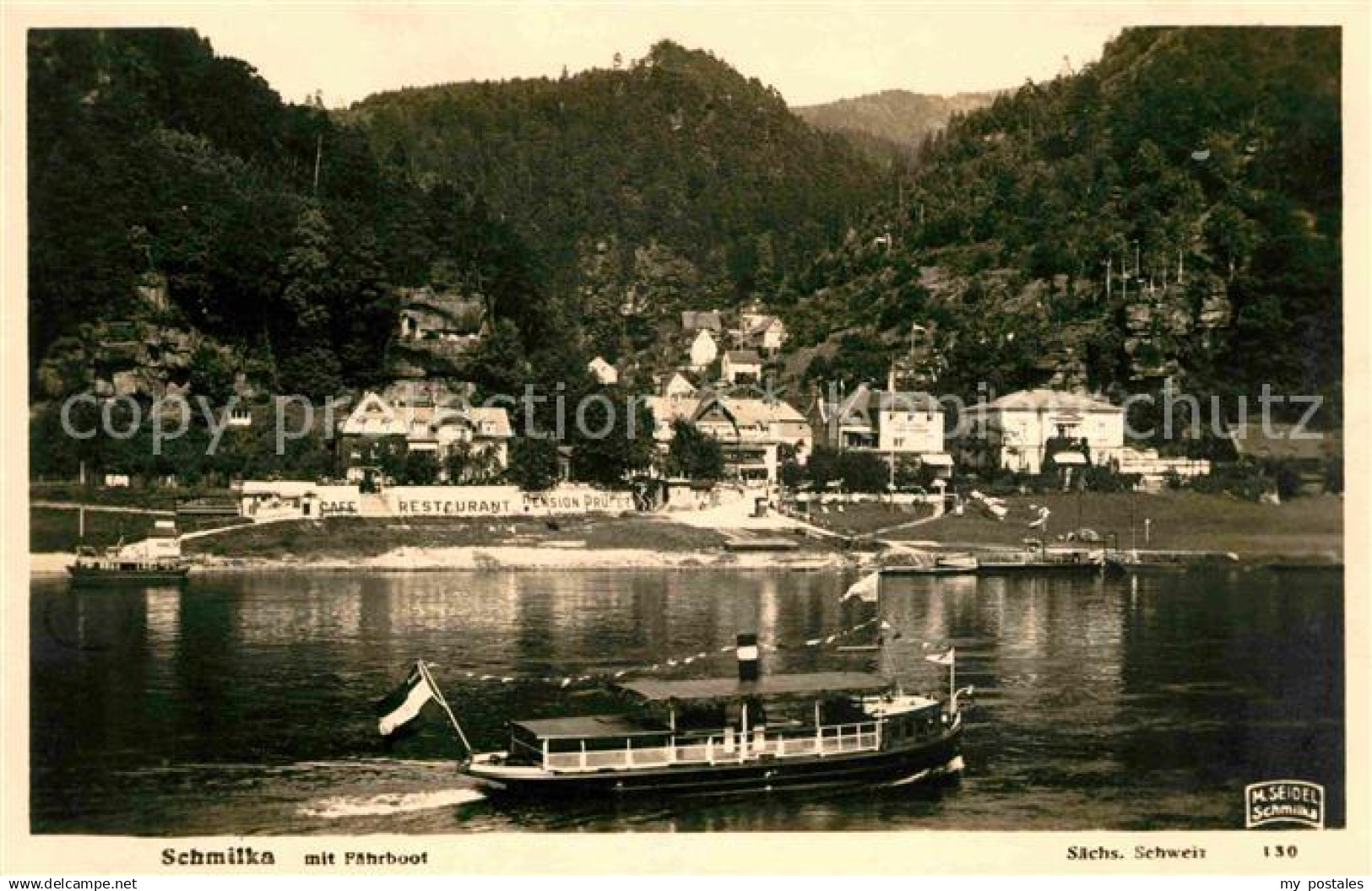 Foto Seidel M. Schmilka Nr. 130 Schmilka Faehrboot