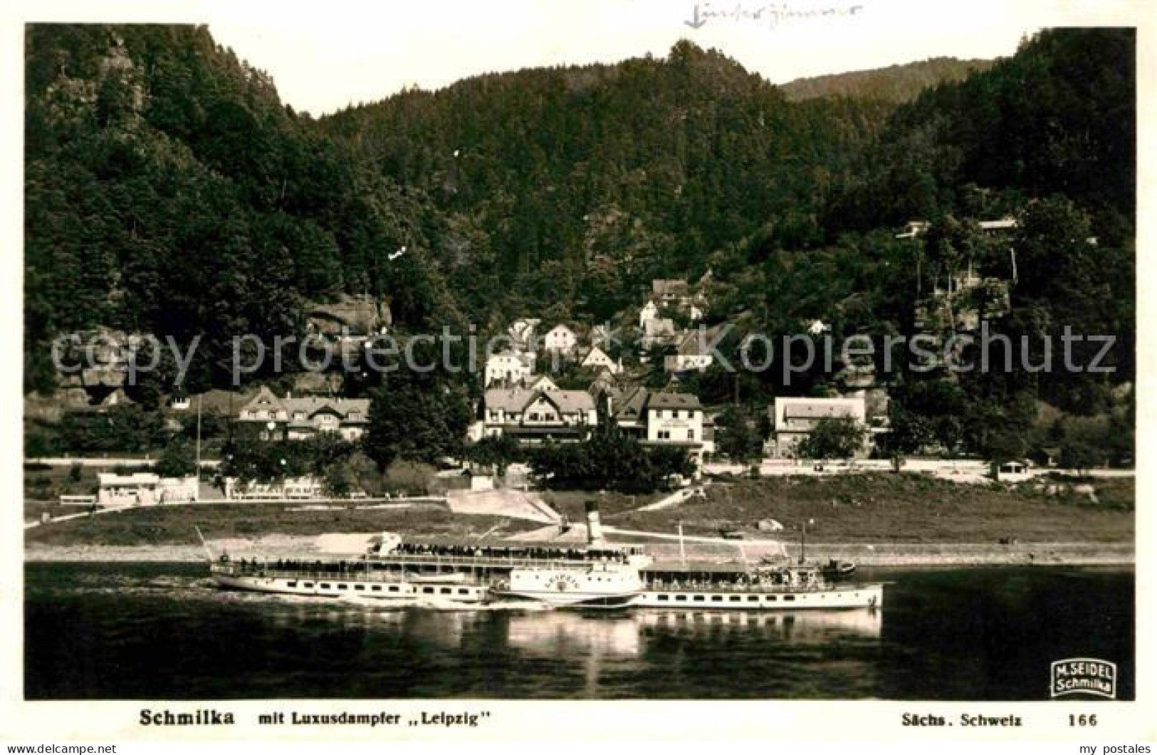 Foto Seidel M. Schmilka Nr. 166 Luxusdampfer Leipzig Schmilka