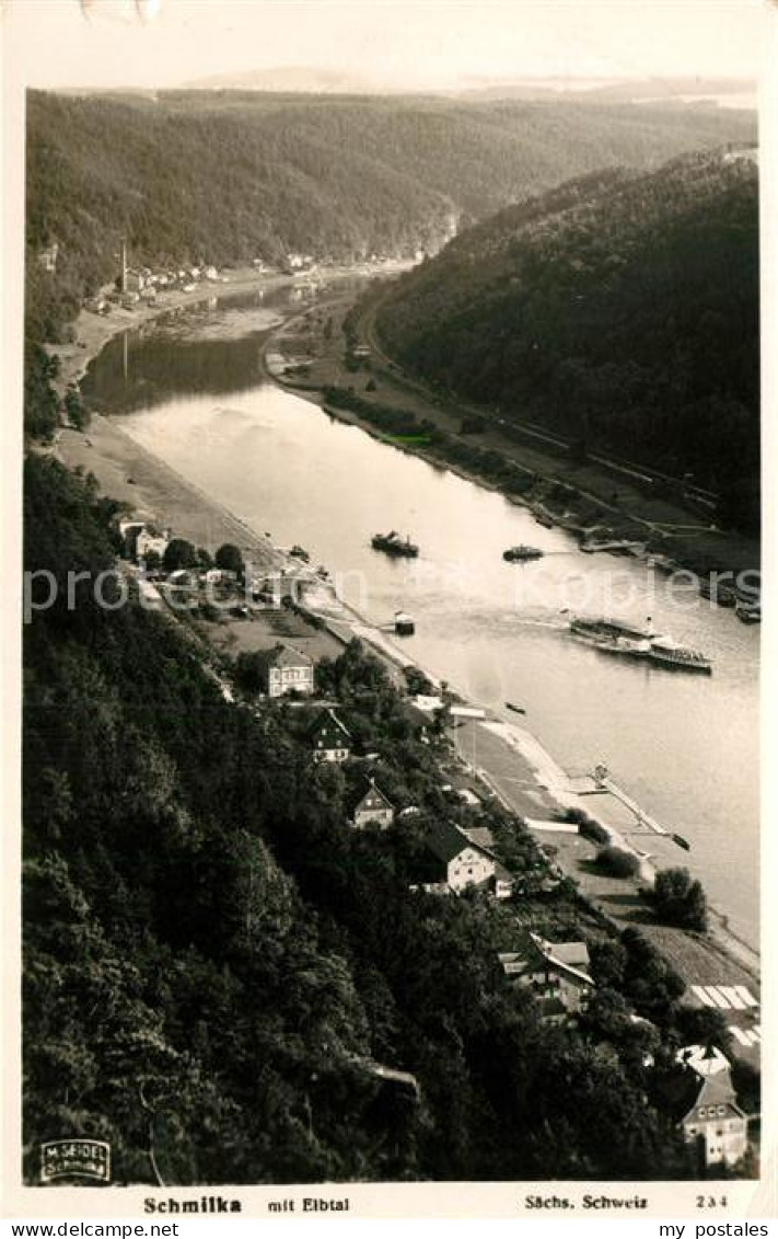 Foto Seidel M. Schmilka Nr. 234 Schmilka mit Elbtal