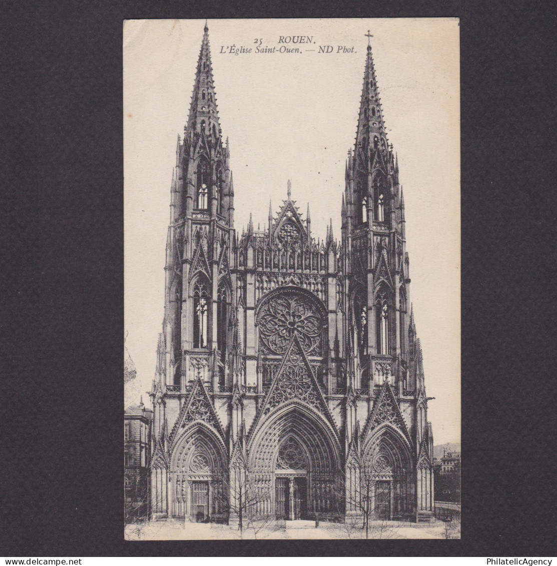 FRANCE 1910, Postcard, Rouen, Saint-Ouen Abbey, send to Denmark