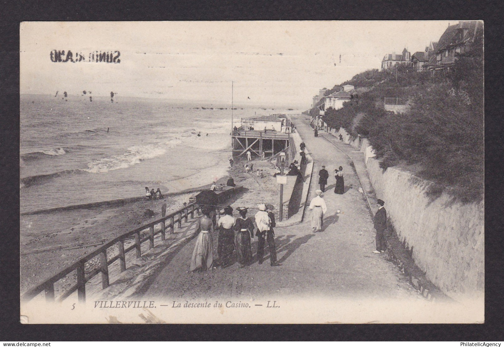 FRANCE 1910, Vintage postcard, Villerville, La descente du Casino
