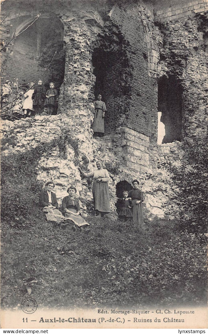 France Auxi le Chateau Ruins of Castle vintage postcard
