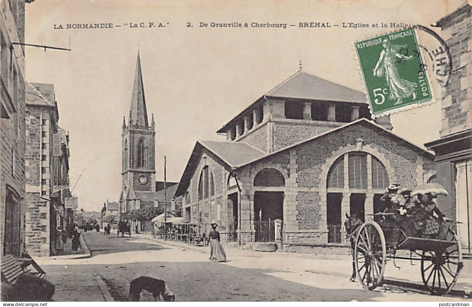 France - BRÉHAL (50) L'église et la Halle - Ed. inconnu 2