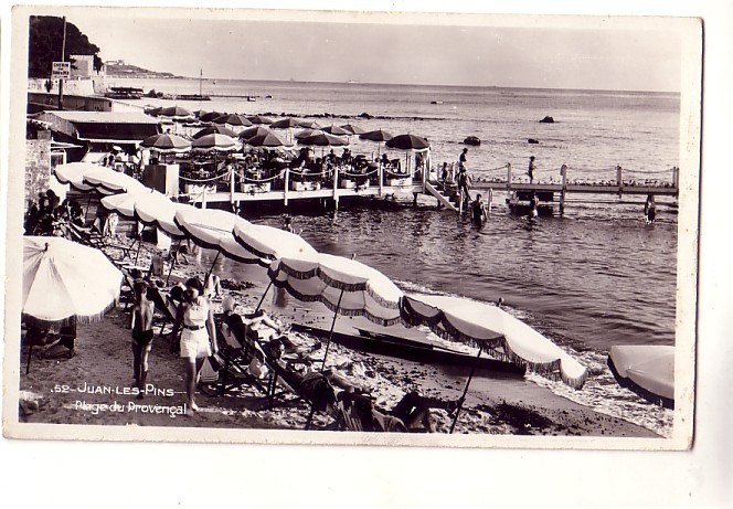 FRANCE CPA CARTE POSTALE DE JUAN LES PINS LA PLAGE DU PROVENCAL animée