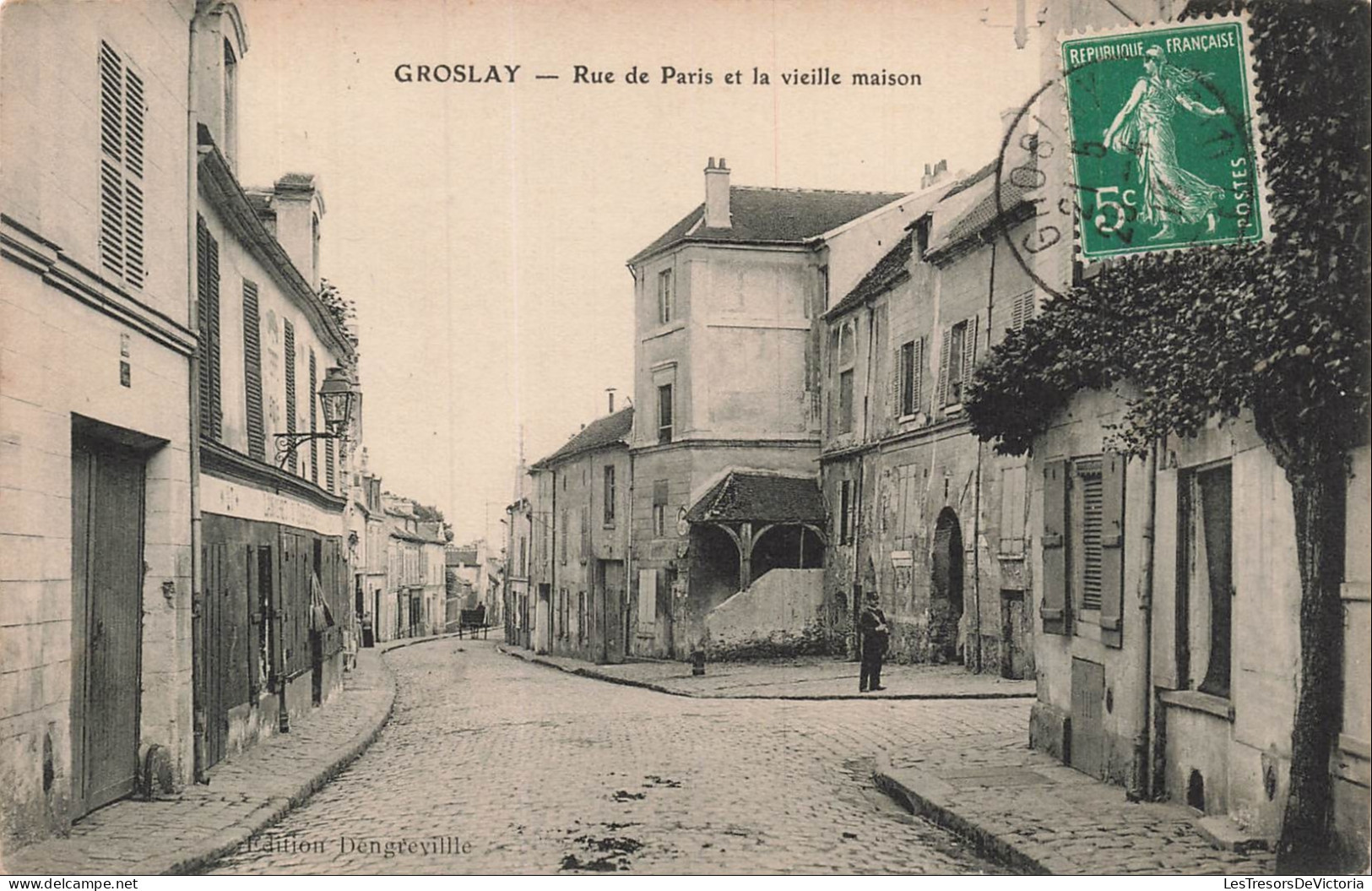 FRANCE - Groslay - Rue de Paris - vieille maison - ed Dengreville - CPA