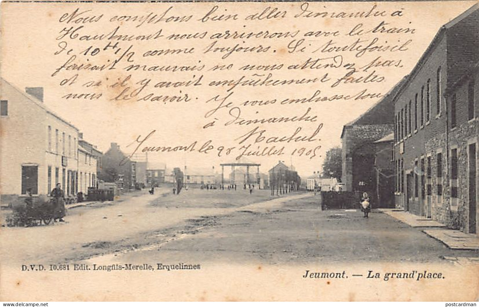 France - JEUMONT (59) La grand'place - Ed. Longfils-Merelle