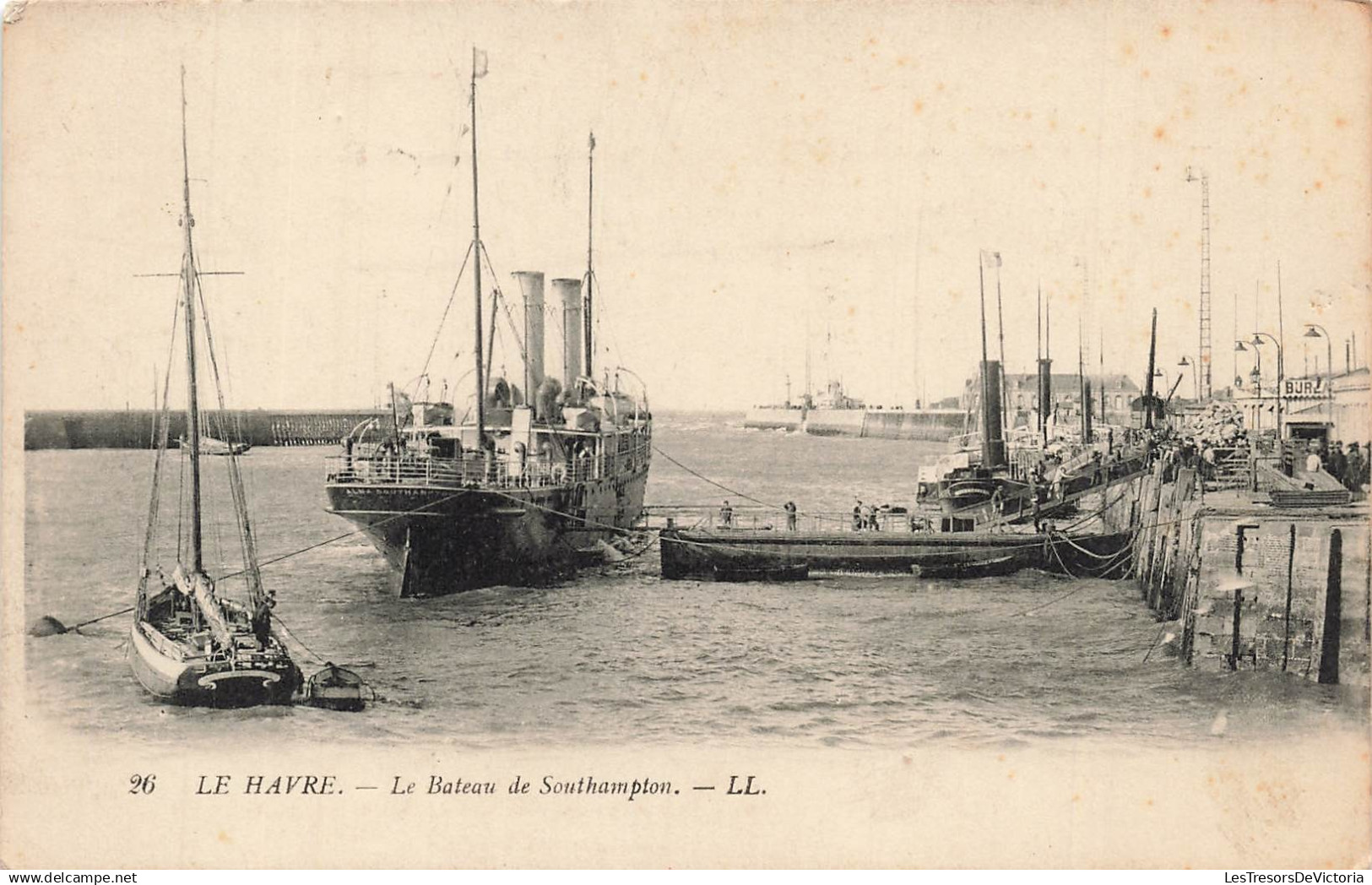 FRANCE - Le Havre - Bateau de Southampton - Port - Embarcadère - transport - animé - Carte postale ancienne