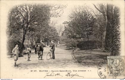 CPA Havre Square Saint Roch Une Avenue Velo