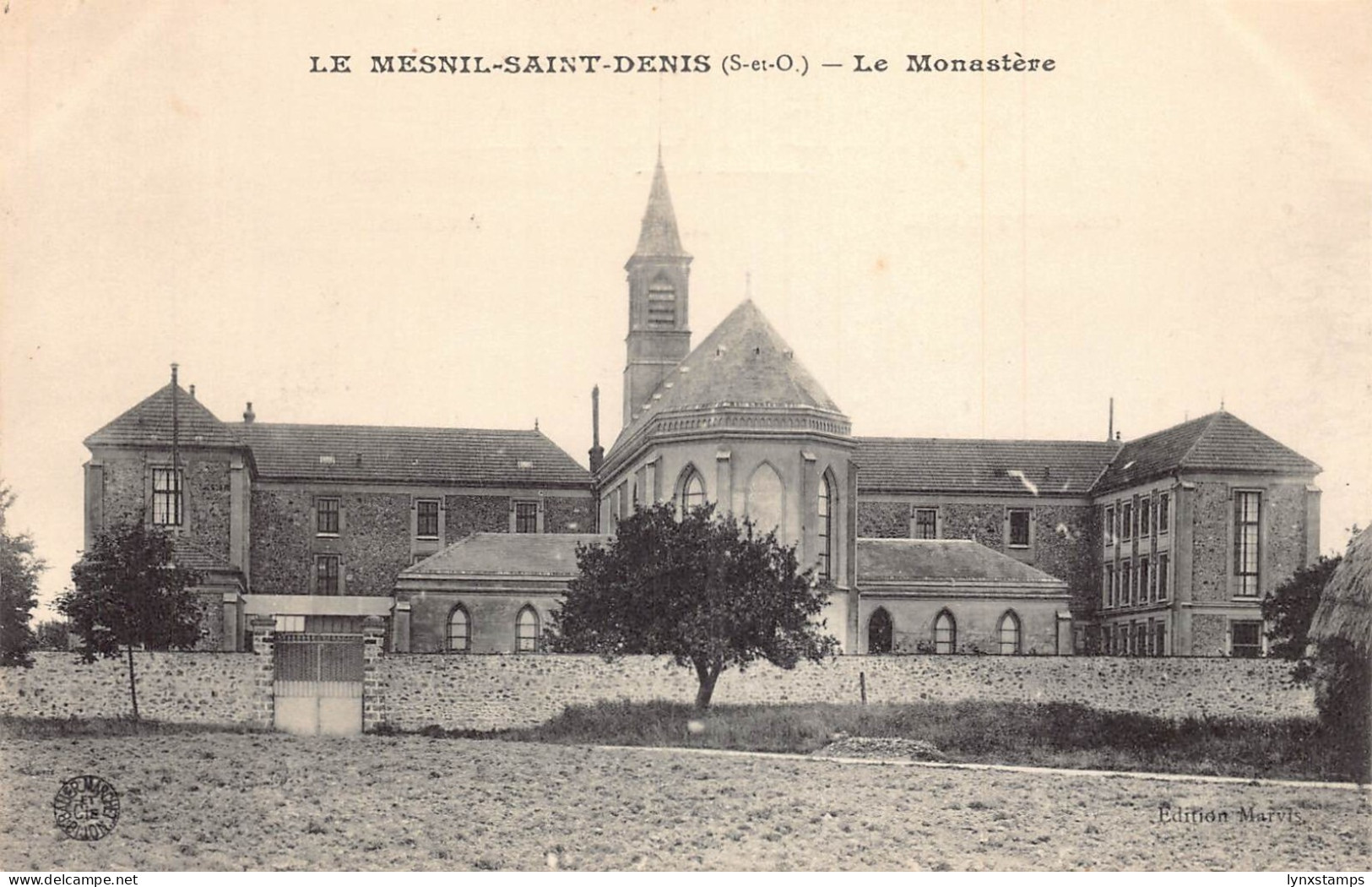 France Le Mesnil Saint Denis Monastery vintage postcard
