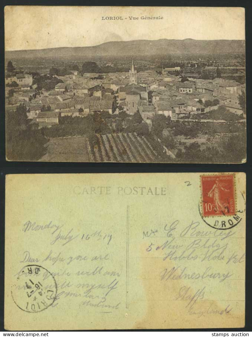 France - LORIOL Vue Generale Panorama 1917 Old Postcard
