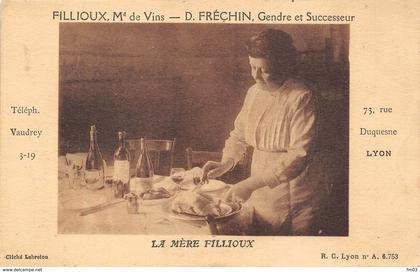 Lyon 6 la Mère Fillioux rue Duquesne restaurant cuisine vins vin Fréchin publicité