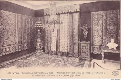 CPA 69 @ LYON 7° - EXPOSITION INTERNATIONALE 1914 Quartier de Gerland - Mobilier National - salle du Trône Charles X