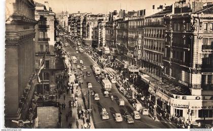 FRANCE - Marseille - La Canebière - au fond - église des Réformés - centre ville - voiture - Carte Postale Ancienne