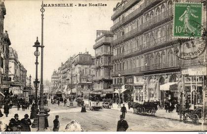 Marseille - Rue Noailles - cheval - tramway - CPA