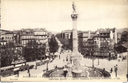 CPA Marseille La place Castellane Fontaine Cantini