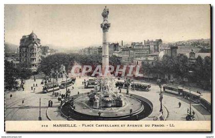 CPA Marseille Place Castellane Et Avenue Du Prado