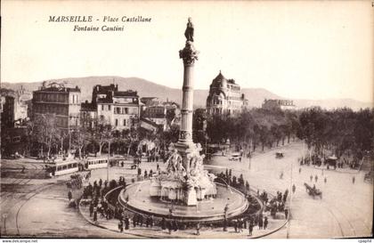 CPA Marseille Place Castellane Fontaine Cantini