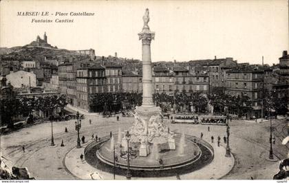 CPA Marseille Place Castellane Fontaine Cantint