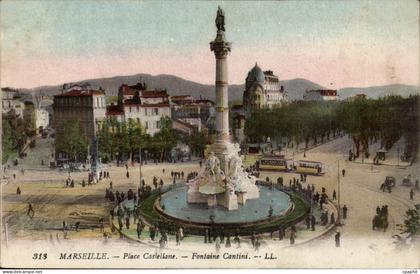 Marseille CPA Place Castellane Fontaine CAntini