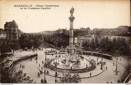 Marseille - Place Castellane et la Fontaine Cantini - CPA -