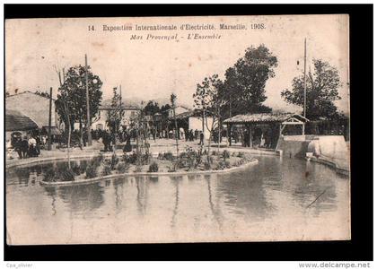 13 MARSEILLE Exposition Internationale d' Electricité 1908, Mas Provencal, Ensemble, ed Baudouin 14, 190?