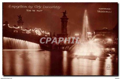 Marseille Exposition des arts decoratifs Vue de nuit CPA Fontaine Vedovelli