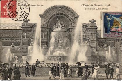 Marseille - Exposition Internationale d'Electricite 1908 Fontaine Lumineuse - CPA