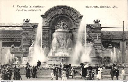 Marseille - Exposition Internationale d Electricite 1908 - Fontaines Lumineuses - CPA