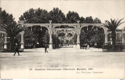 Marseille - Exposition Internationale d Electricite 1908 - Les Portiques Lumineux - CPA