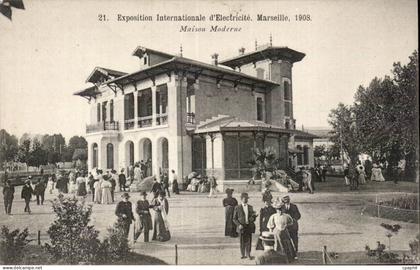Marseille - Exposition Internationale d Electricite 1908 - Maison Moderne - CPA