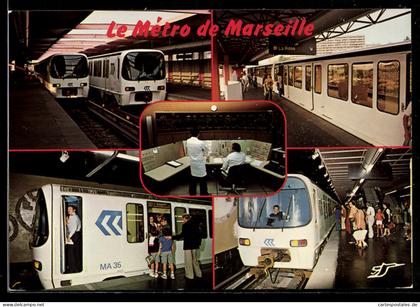CPA Marseille, le poste de commande centralisé du métro avec des rames dans différentes stations
