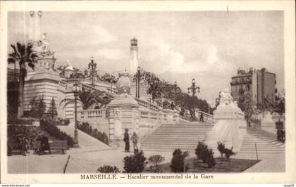 Marseille - Escalier Monumental de la Gare - CPA