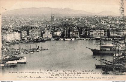 FRANCE - Marseille - Vieux port - Bateau - Transport maritime - Panorama - Ville - Montagne - Carte postale ancienne