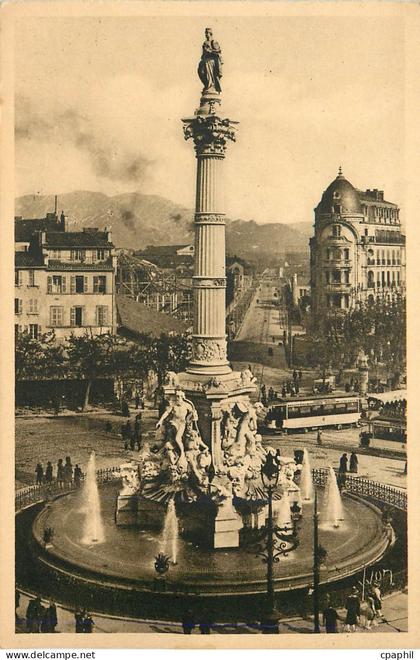 CPA Marseille Bouche du Rhone Place Castellane et la Fontaine Cantini